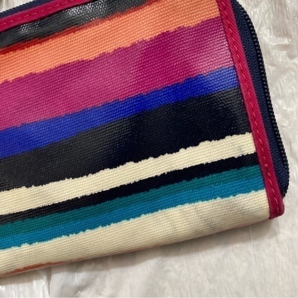 Fossil striped multicolor wristlet